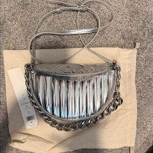 Tory Burch Fleming metallic crescent bag